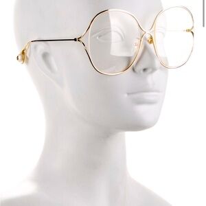Gucci Gold Wireframe Oversized Round Glasses
